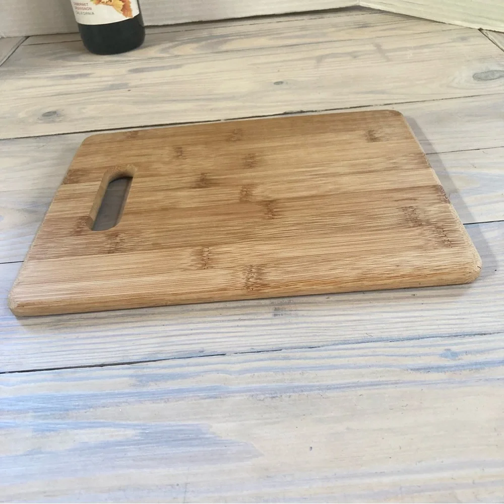 Charcuterie Cutting Square with Handle Serving Board Bamboo 10 x 8 x 0.5 inches